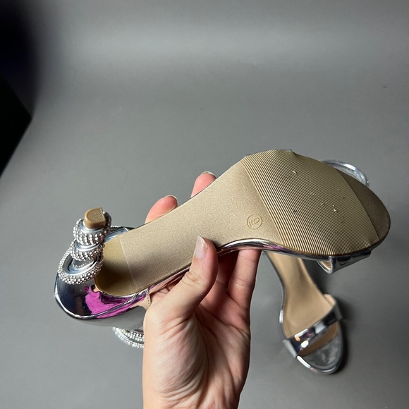 Silver rhinestones high heels shoes - Picture 3 of 5